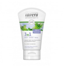 Lavera Peeling Mask Προσώπου 3σε1 με Βιολογική Μέντα για Λιπαρό Δέρμα 125ml